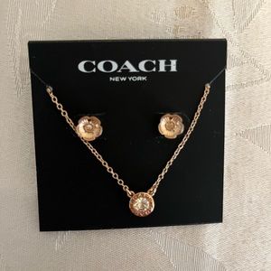 Coach necklace & earring. New never used